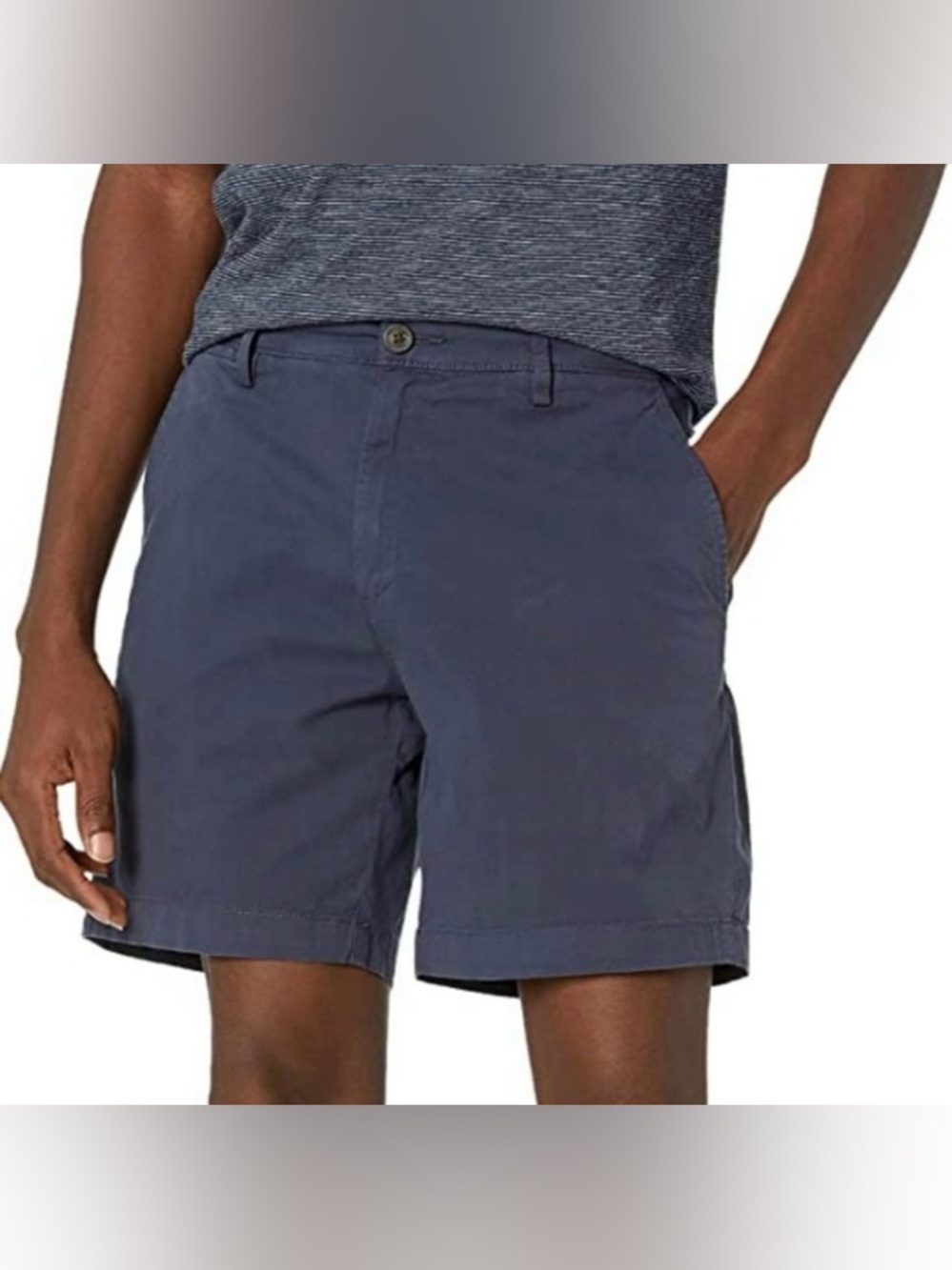 Goodthreads Men's Slim-Fit 7" Flat-Front Comfort Stretch Navy Chino Short Plus